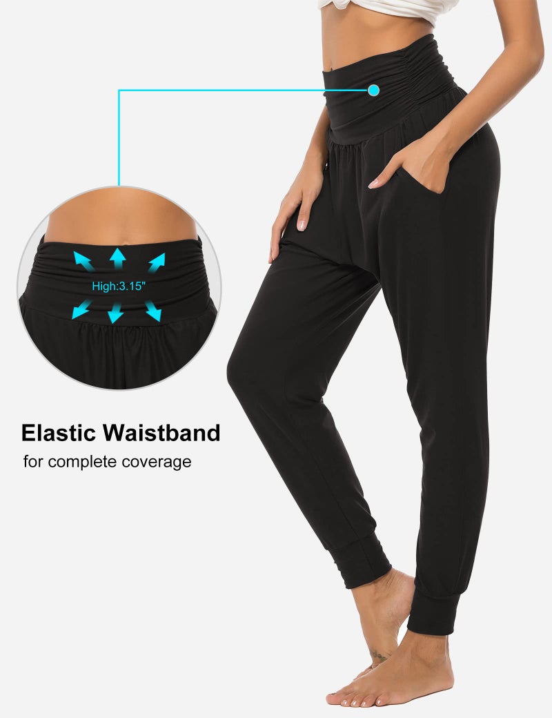 DIBAOLONG Womens Yoga Sweatpants Loose Workout Joggers Pants Comfy Lounge Pants with Pockets Black XL - Image 4